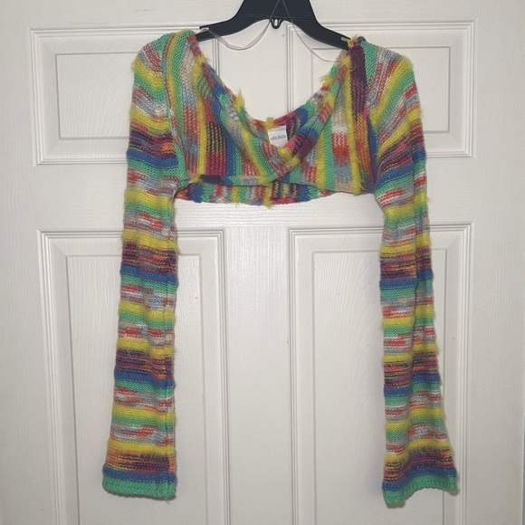 wild fable Sweaters - Wild Fable cropped Red and Yellow Shrug Sweater with Long Sleeves